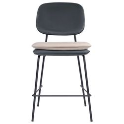 Стул полубарный Pea, велюр, темно-серый/бежевый