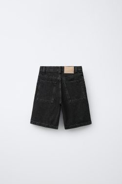 ZARA ДЖИНСОВЫЕ ШОРТЫ RELAXED BAGGY, ЧЕРНЫЙ
