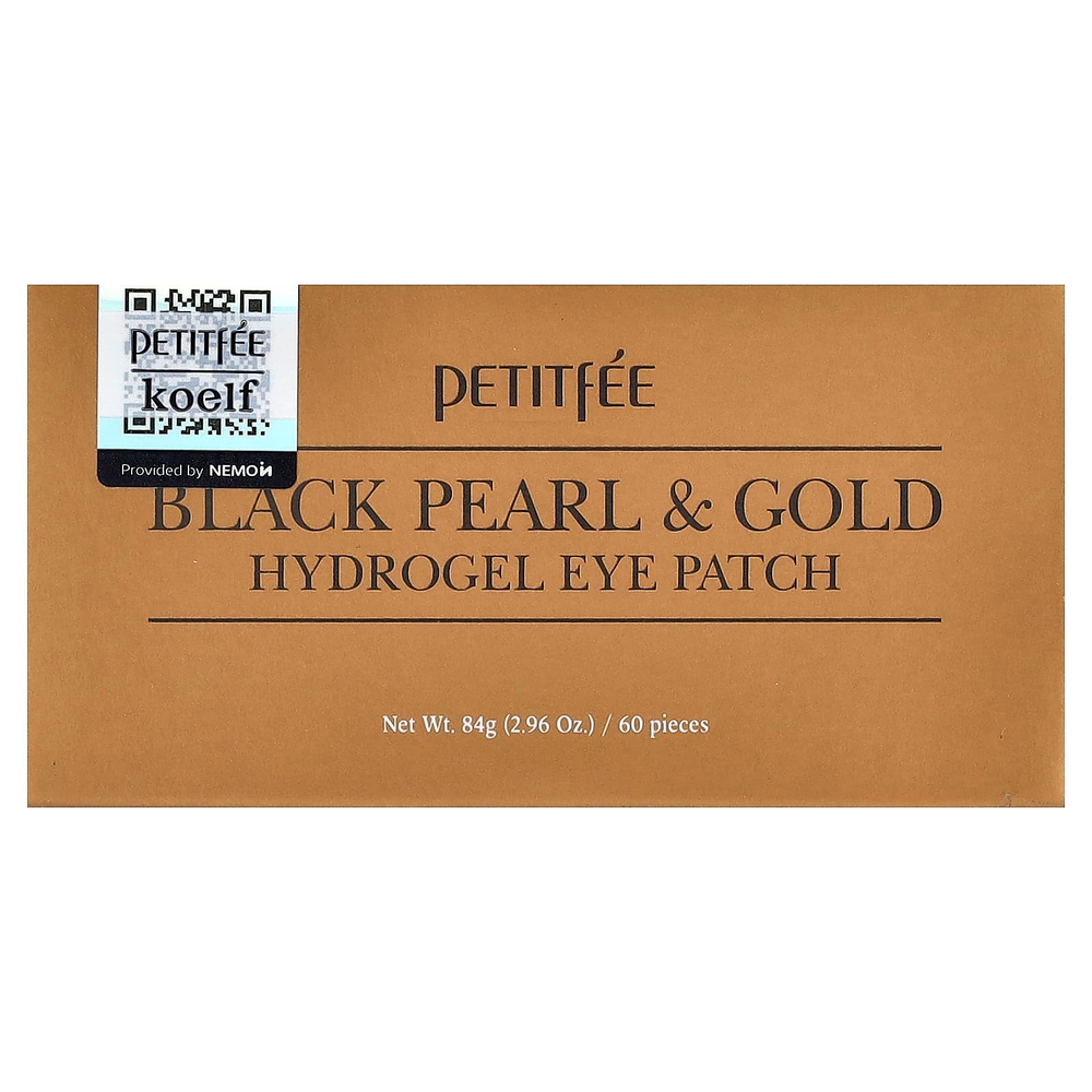 Petitfee, гидрогелевые патчи для глаз, с золотом и чёрным жемчугом, 60 шт., 84 г (2,96 унции)