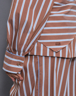 “Relaxed cotton” Рубашка в пижамном стиле с кантом.