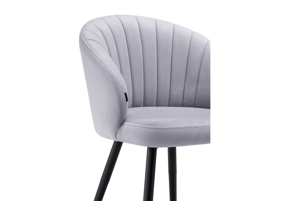 Стул на металлокаркасе Woodville Бэнбу velutto 49, черный, ножки черные