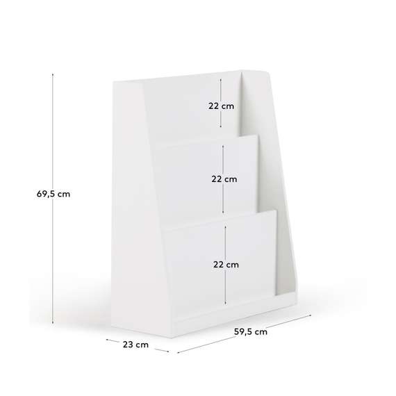 Книжный шкаф Adiventina из МДФ белого цвета 59,5 x 69,5 см