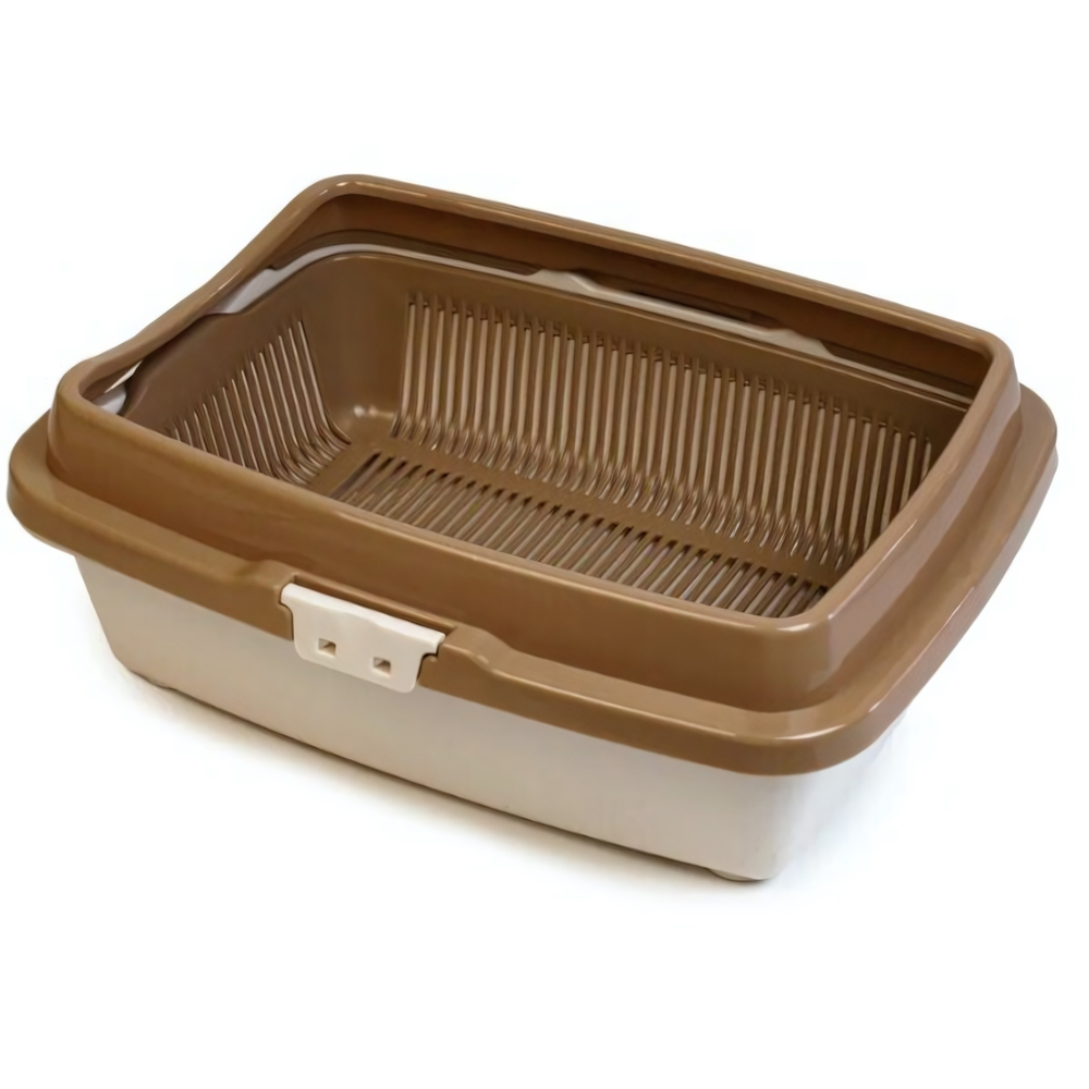 Туалет для кошек полная комплектация молочный-кофейный