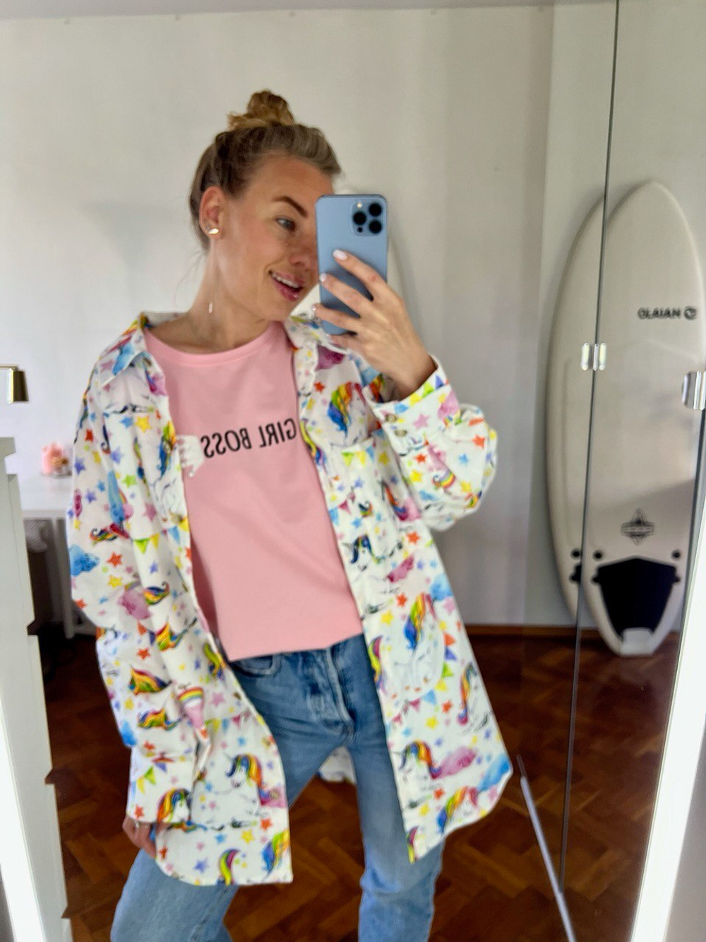 Футболка с надписью GIRL BOSS (цвет - розовый)