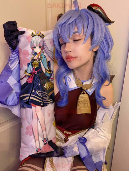 Мини дакимакура Аяка из Геншин Импакт | Genshin Impact арт. M0909, 60х20 см