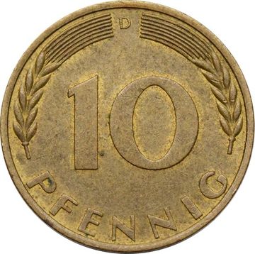 10 пфеннигов 1950-2001 Германия (ФРГ)