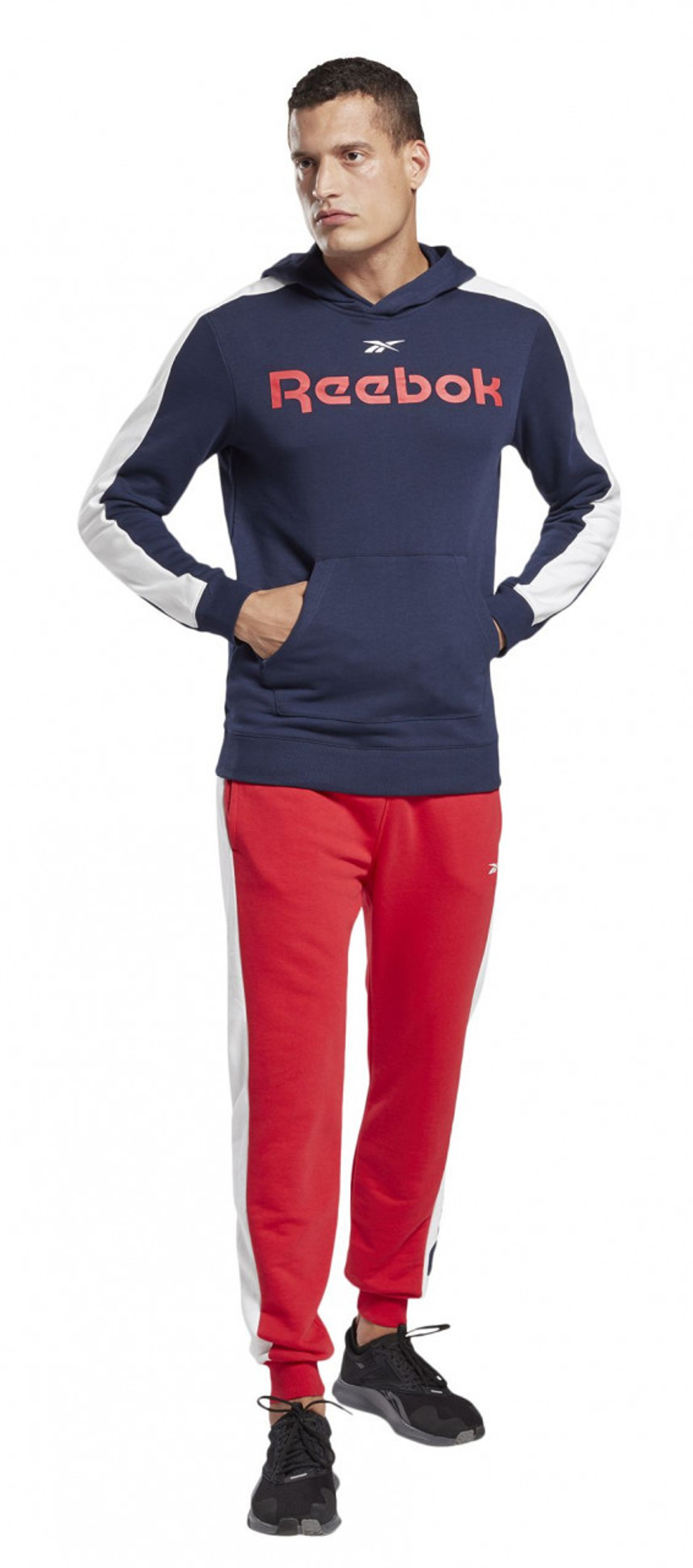 Мужская теннисная кофта Reebok Training Essentials Linear Logo Hoodie M - небесный