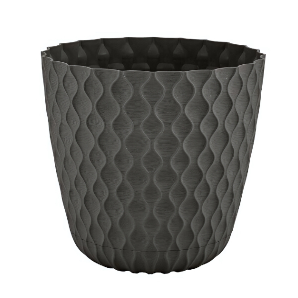 Горшок для цветов InGreen Wave с дренажной сеткой и поддоном 4,7л D205мм, горький шоколад