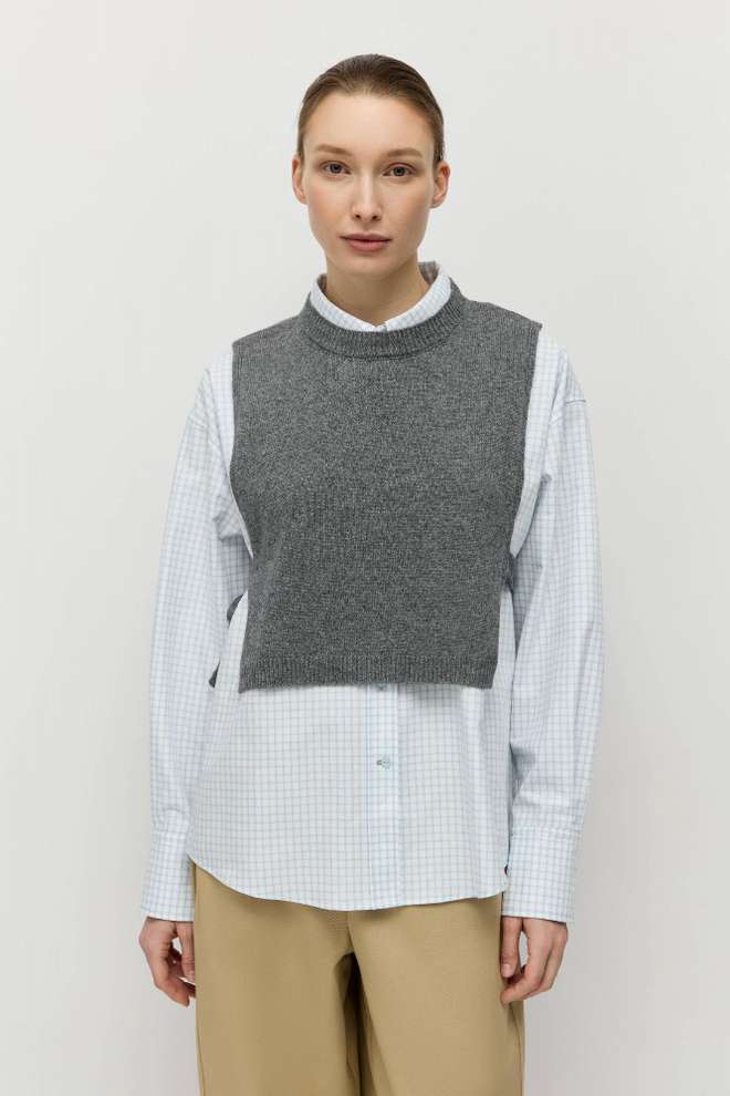 Манишка из смесового кашемира с завязками