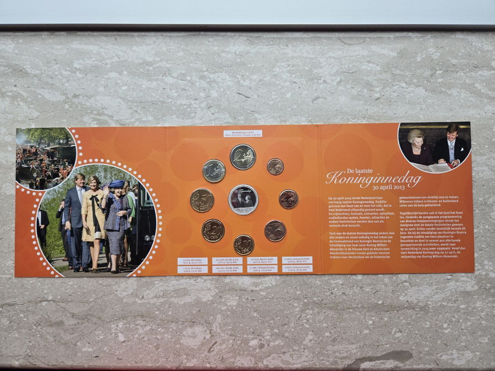 Netherlands 2013 BU Theme Set – The Last Queen's Day with Silver Medal