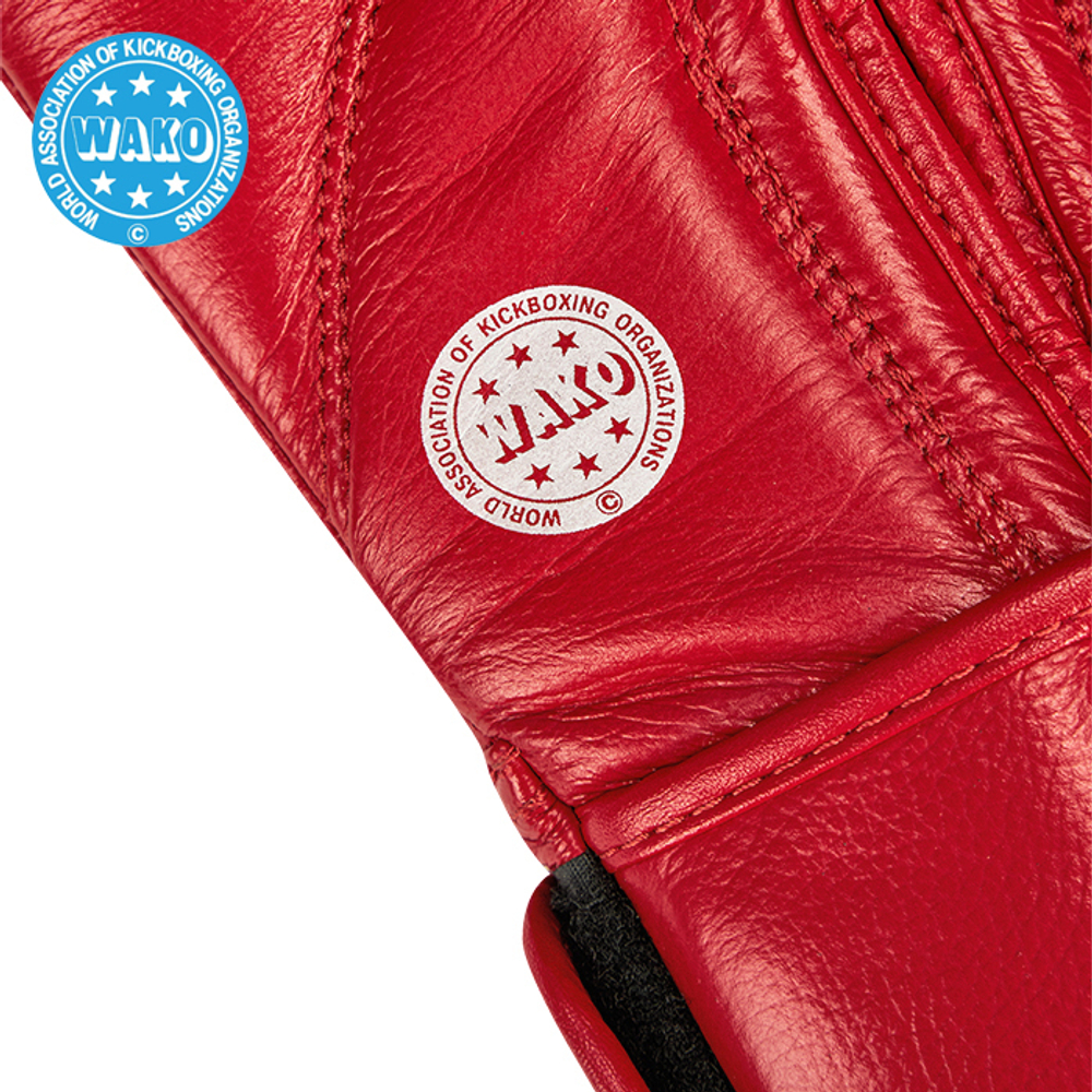 BGS-1213w Кикбоксерские перчатки Super Star WAKO Approved красные
