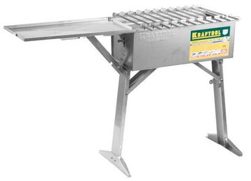 KRAFTOOL 300 x 600 x 800 мм, с автоматическим вращением шампуров, переносной мангал (68310)