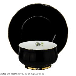 Lenardi 133-364 Набор 6 салатников 12см и 6 тарелок 19см MULTICOLOR в под.уп.(х4)Фарфор