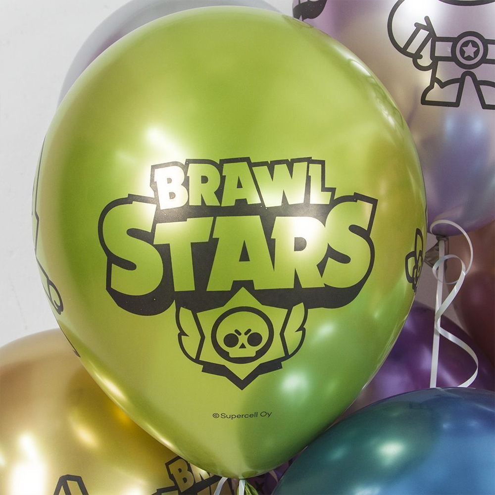 Воздушный Шар (12''/30 см) Brawl Stars, Герои, дизайн №2, Ассорти, хром, 2 ст