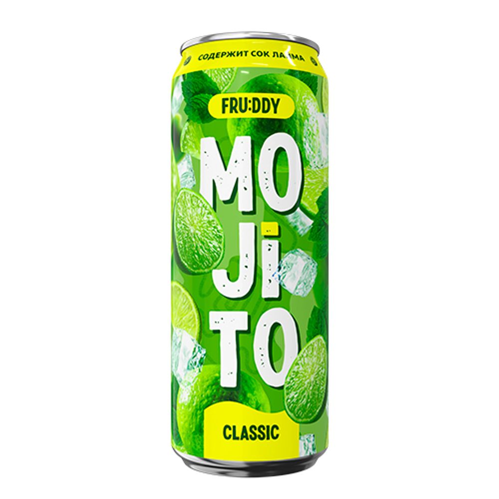 Напиток безалкогольный сильногазированный "FRUDDY MOJITO classic", "ФРУДДИ МОХИТО ананас", 0,45 л