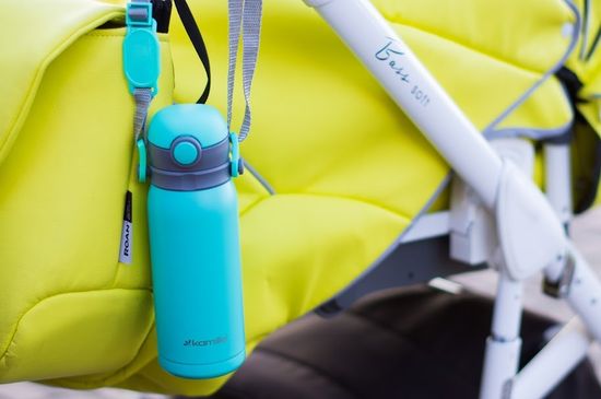 Термос для детей 450 мл. Kamille KM-2019B из нержавеющей стали с ремешком или двумя ручками