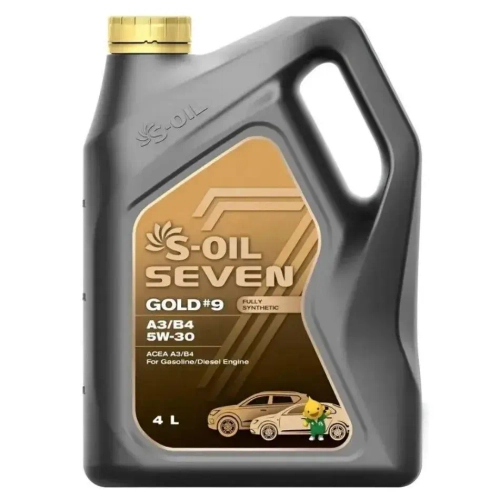 Масло моторное синтетическое S-OIL SEVEN GOLD #9 5W30 A3/B4 4л