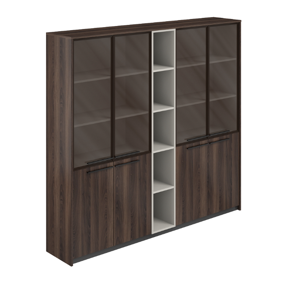 Шкаф высокий комбинированный со стеклом и стеллажом RF.509.DA.CHBZ.DA.PG REEF (РИФФ)