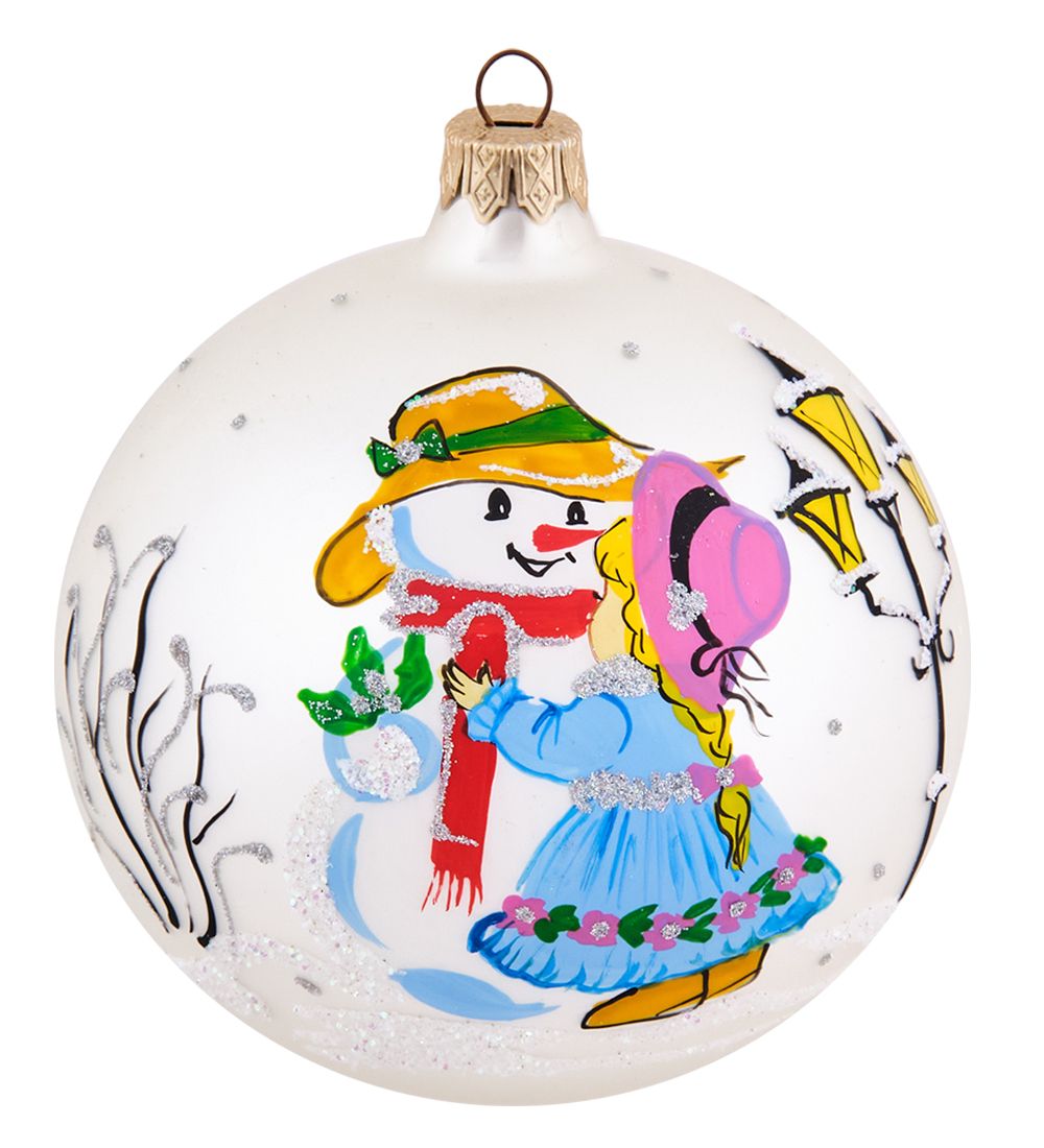 Элита НФШ-1678/1 Ел.украшение Шар «Девочка и снеговик» 95 мм