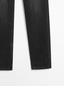 Massimo Dutti Джинсы прямого кроя со средней посадкой, черный