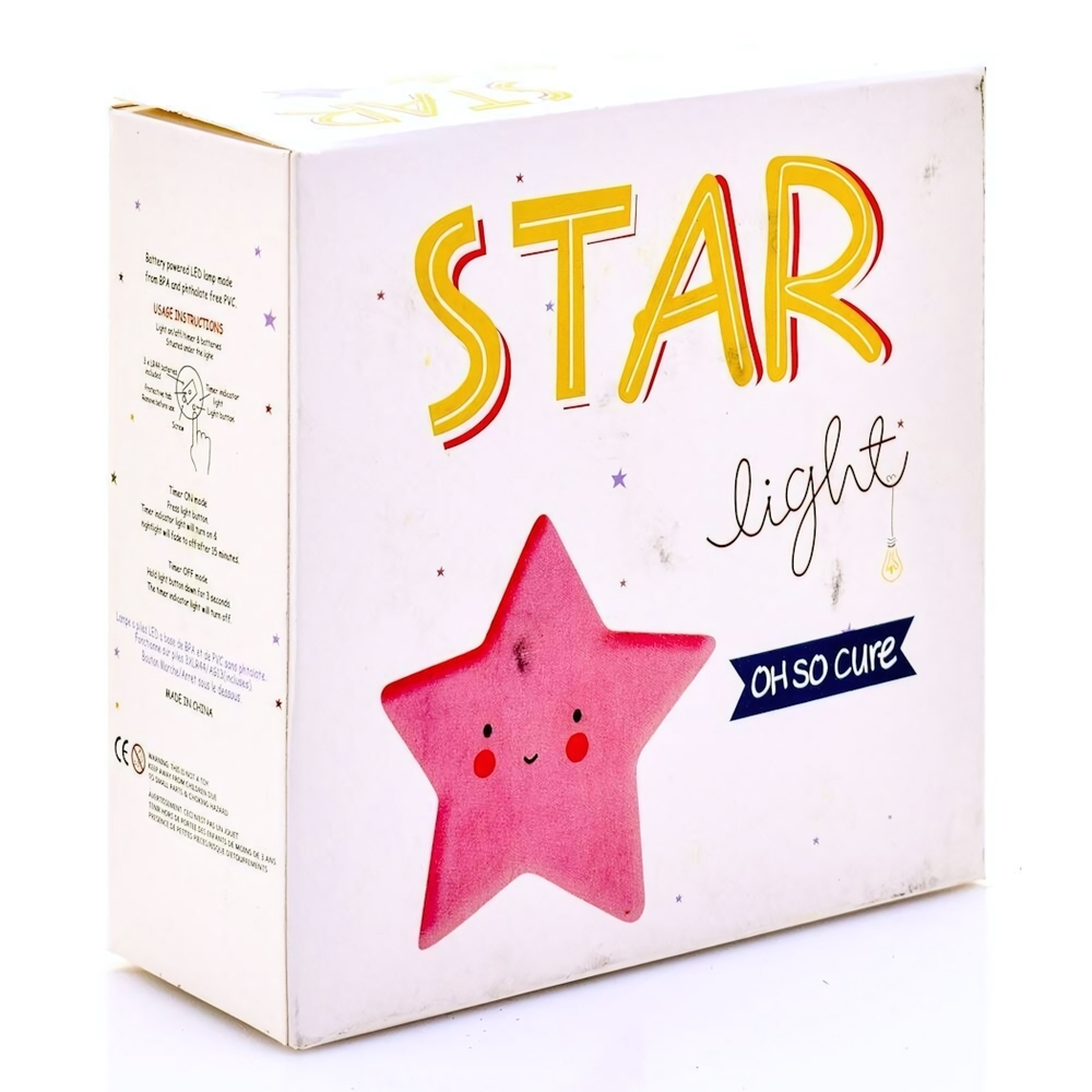 Ночник Звезда 14см 4 цвета микс кор