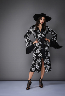 Халат чёрно-белый 05-02-21SS