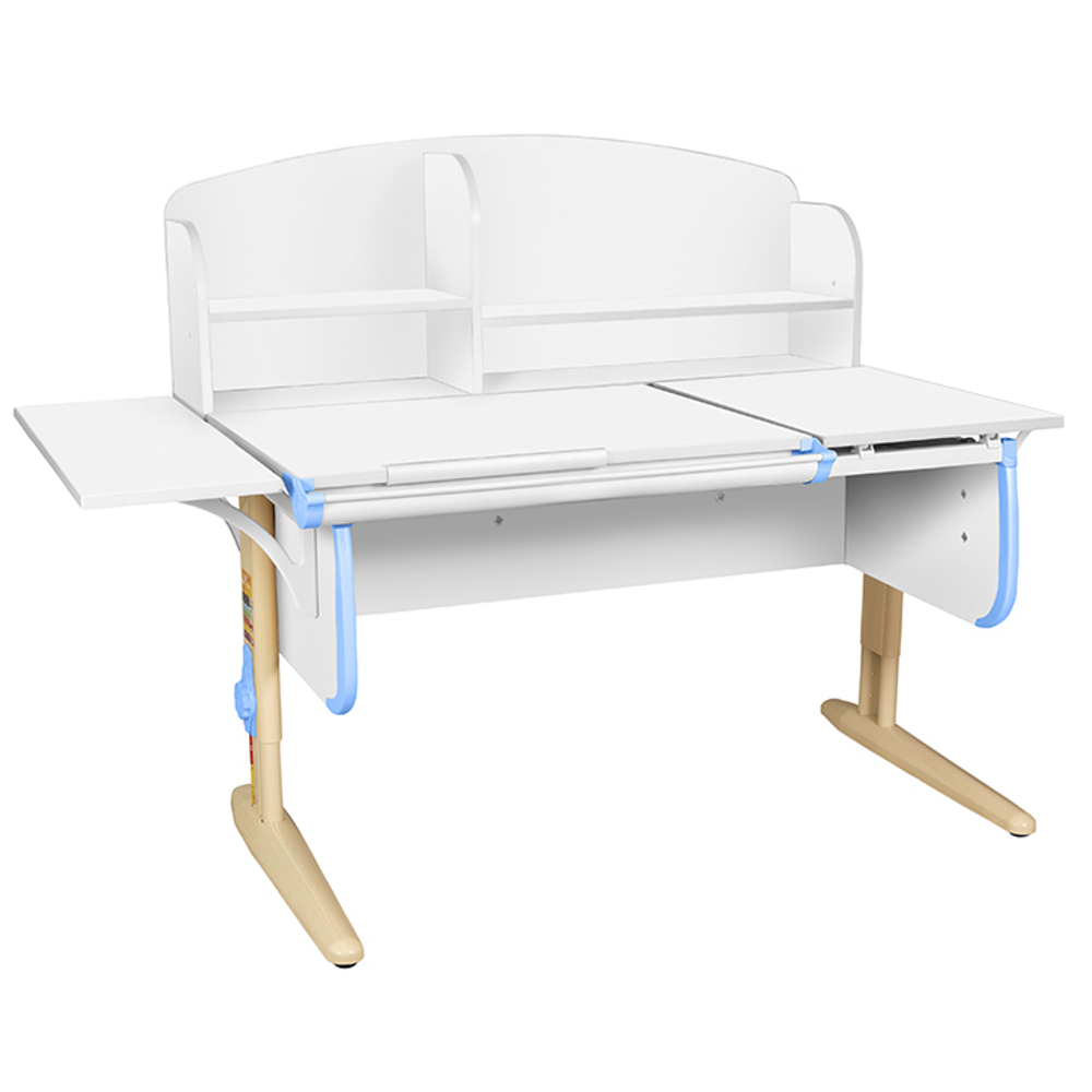 Растущая парта с задней закрытой и боковой полками Дэми СУТ 25-02-Б1НЗ (1500×880 мм)