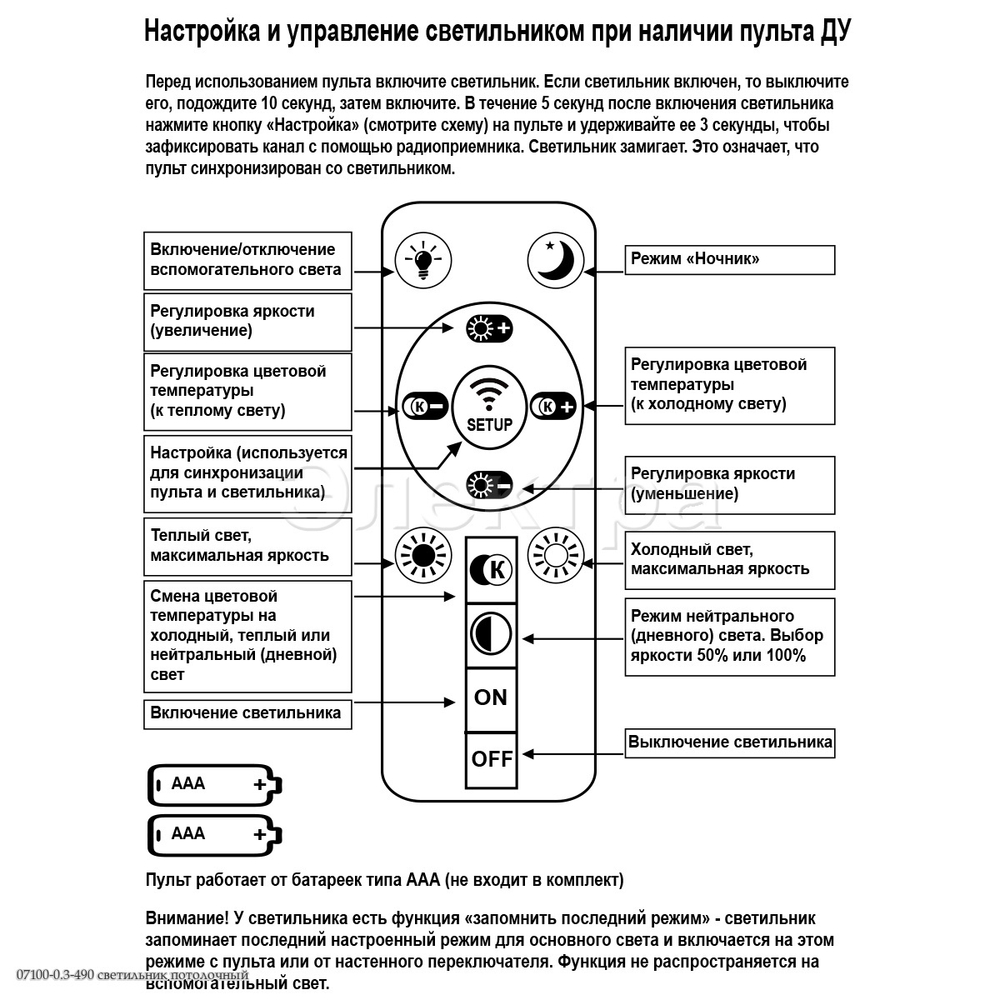 Светодиодная люстра 07100-0.3-490 светильник потолочный