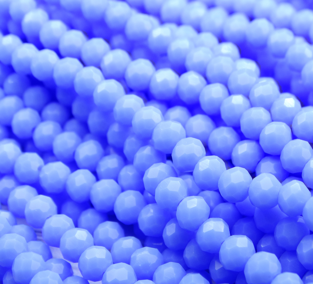 БН017НН23 Хрустальные бусины "рондель", цвет: сиренево-голубой непрозрачный, 2х3 мм, 95-100 шт.