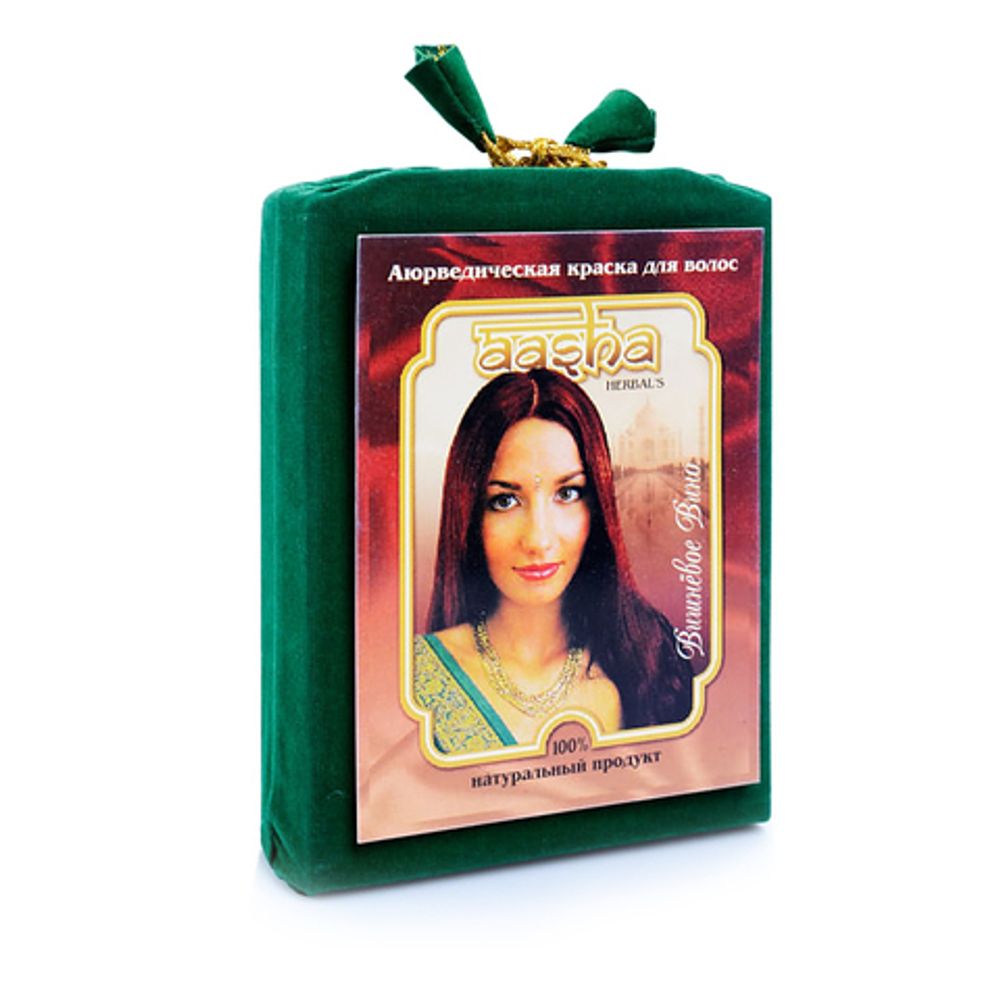 АКЦИЯ Краска травяная для волос на основе индийской хны Aasha Herbals Вишневое вино 100 гр.