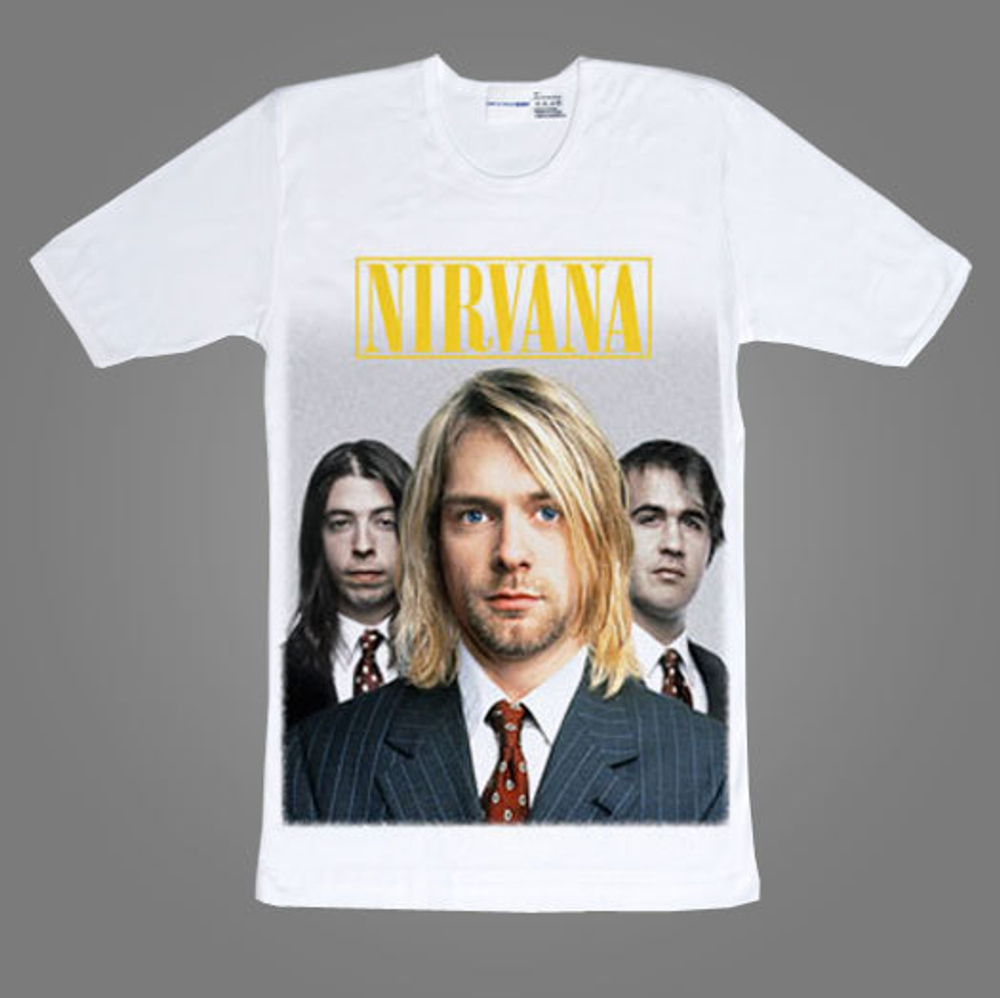 Футболка Nirvana группа белая