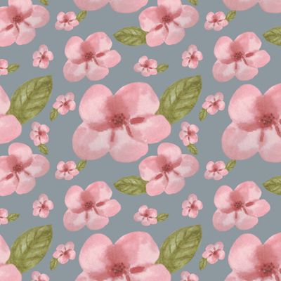 Цветы вишни с листьями