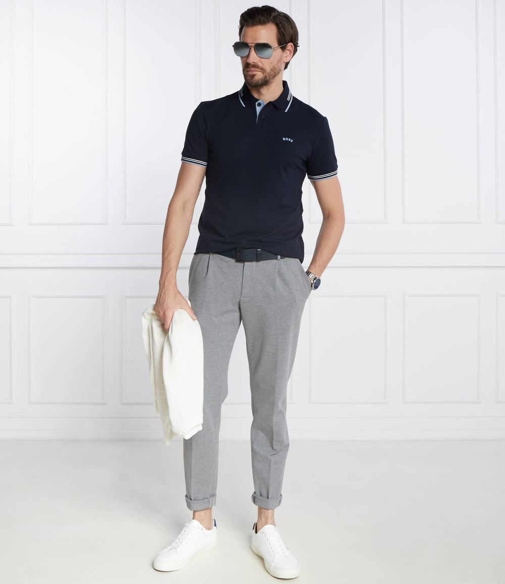 Поло Paul Curved BOSS GREEN - темно-синий(50469245)