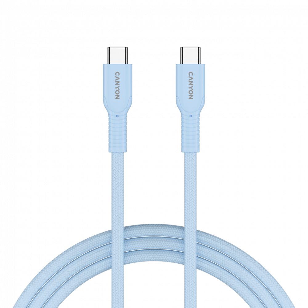 CANYON cable OnWire 60CL C-C 60W COLOR Braided 1m Light Blue