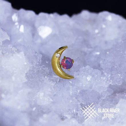 Crescent Moon Opal #38 PVD Yellow