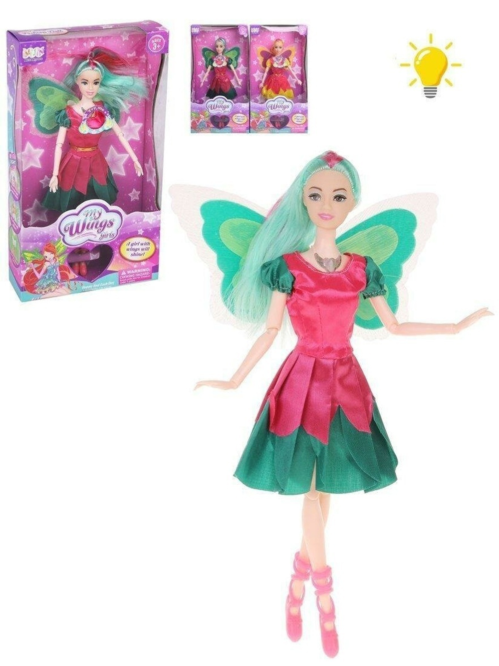 Кукла тип Модница 30см Фея свет, на бат. в ассорт. в коробка MJN811B