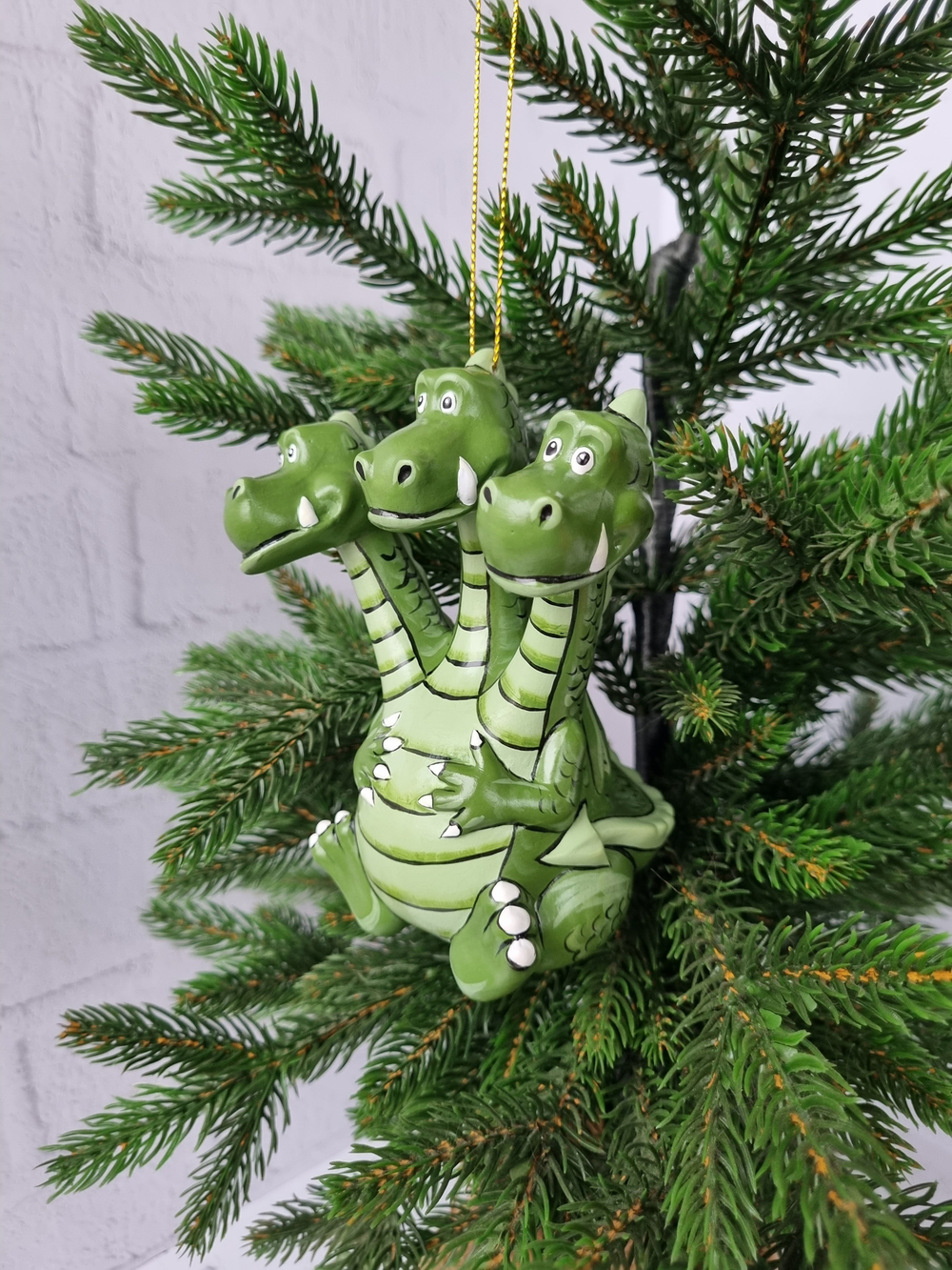 Змей горыныч ёлочная игрушка из фарфора