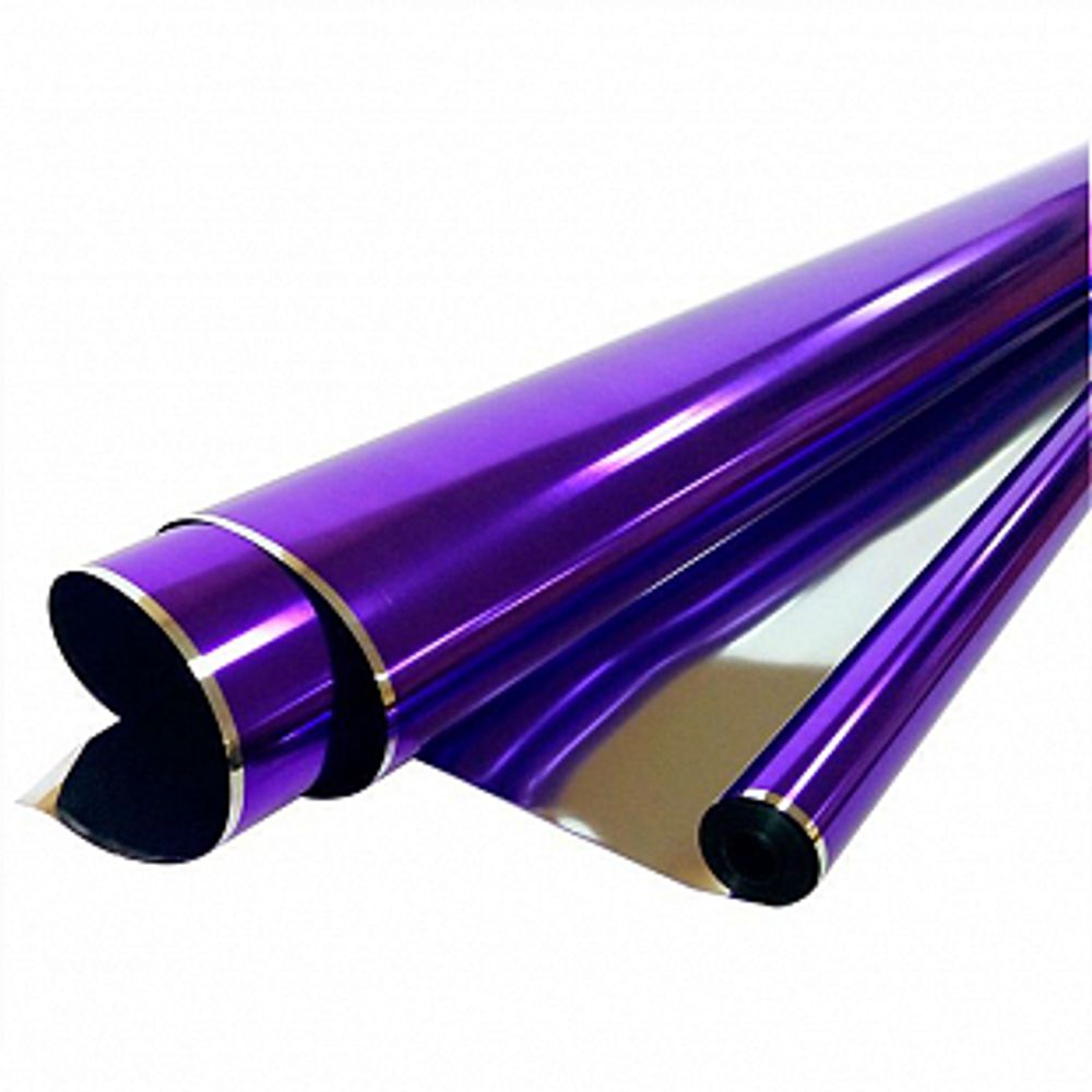 Упаковочная пленка/для цветов, металлизированная, Фиолетовый, 40 мкм, 0,7*7,5 м