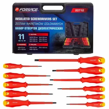 Отвертки диэлектрические, набор 11пр. Forsage F-20712