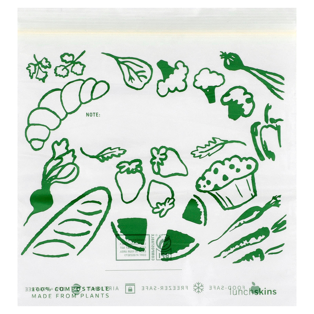 Lunchskins, биоразлагаемые пакеты для сэндвичей с застежкой, 50 шт.