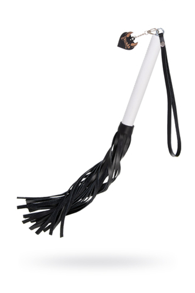 Плеть белая рукоять чёрные хлысты натуральная кожа 50 см
