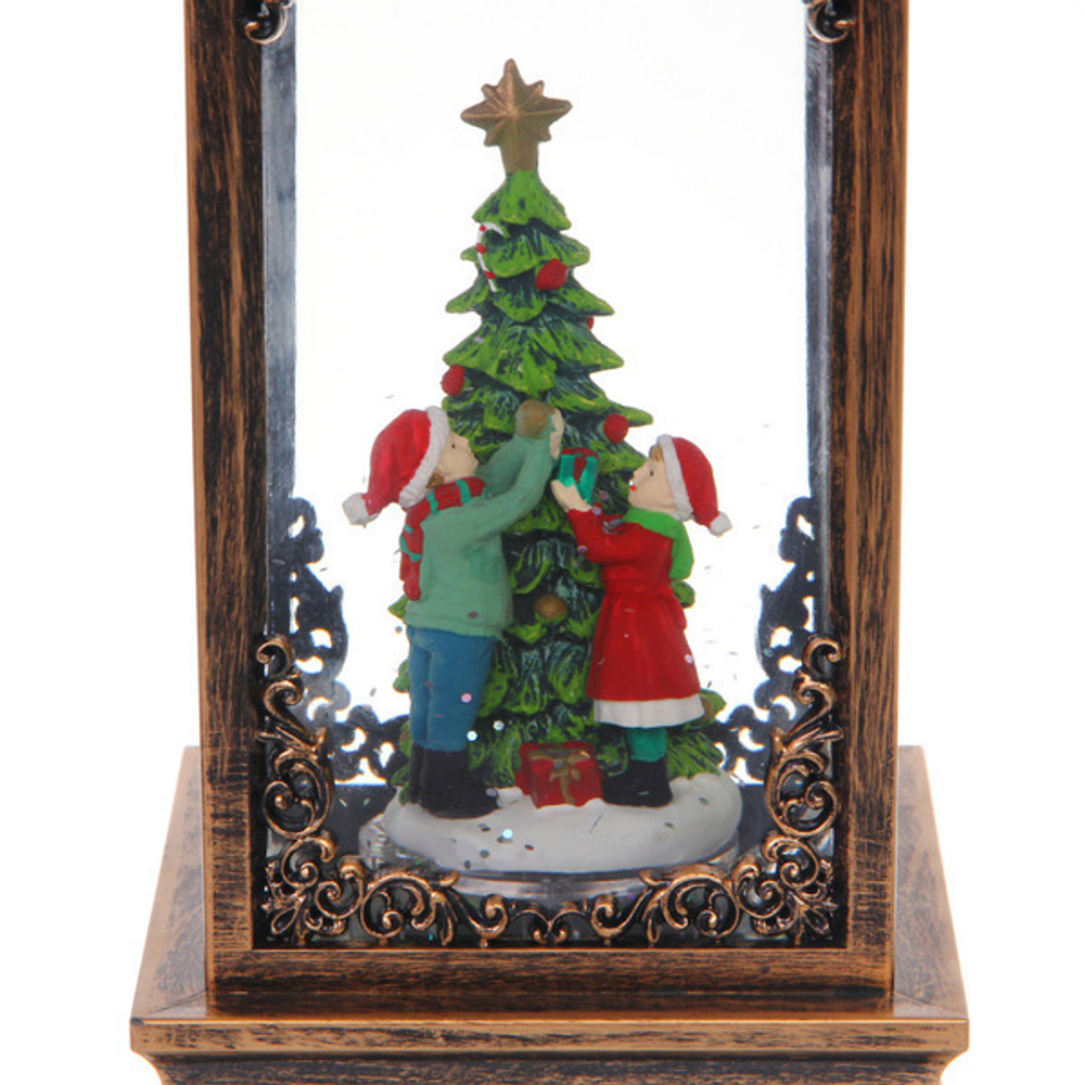 Сувенир с подсветкой «Волшебный снегопад» 10,5*10,5*28,5 см, мелодия, подсветка, эффект снегопада (работает от 3*АА, USB)