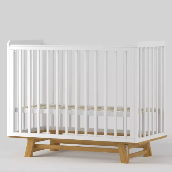 Детская кроватка с продольным маятником Incanto Anniken Белая/бук