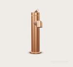 Смеситель для раковины Gessi Ingranaggio, однорычажный, с донным клапаном, цвет Warm Bronze Brushed PVD