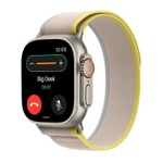 Браслет Apple Trail Loop, «жёлтый/бежевый» со светлой пряжкой, для Apple Watch 44, 45, 46 мм, Ultra и Ultra 2 (дизайн 2022), S/M