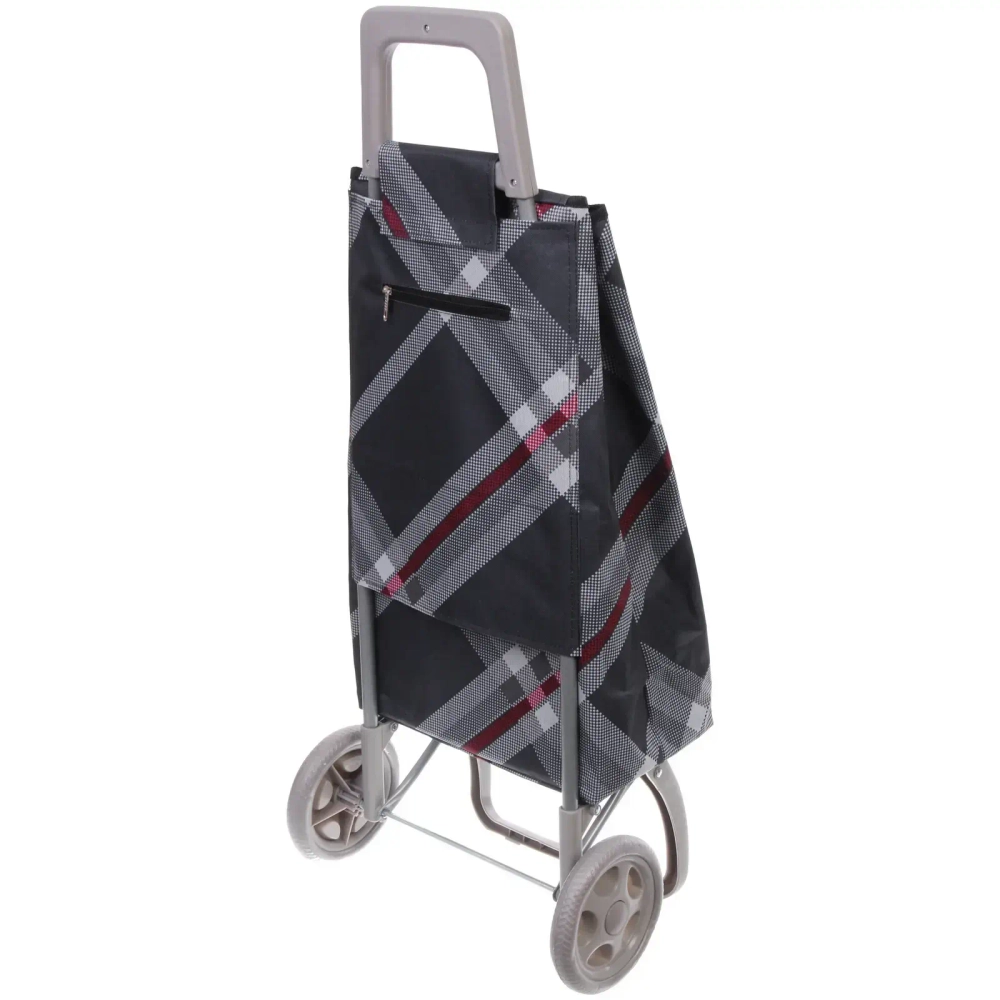 Тележка хозяйственная с сумкой (93*40*30см, колеса 15см,грузоподъемность до 40 кг) черная