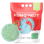 Наполнитель тофу комкующийся зеленый чай Комфикот 10 л