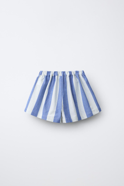 ZARA Х CASA LAWA ШИРОКИЕ ШОРТЫ В ПОЛОСКУ, СИНИЙ