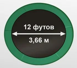 Батут arland премиум 12ft с внутренней страховочной сеткой и лестницей (dark green)