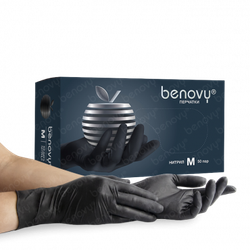 Перчатки Benovy черные S (50 пар)